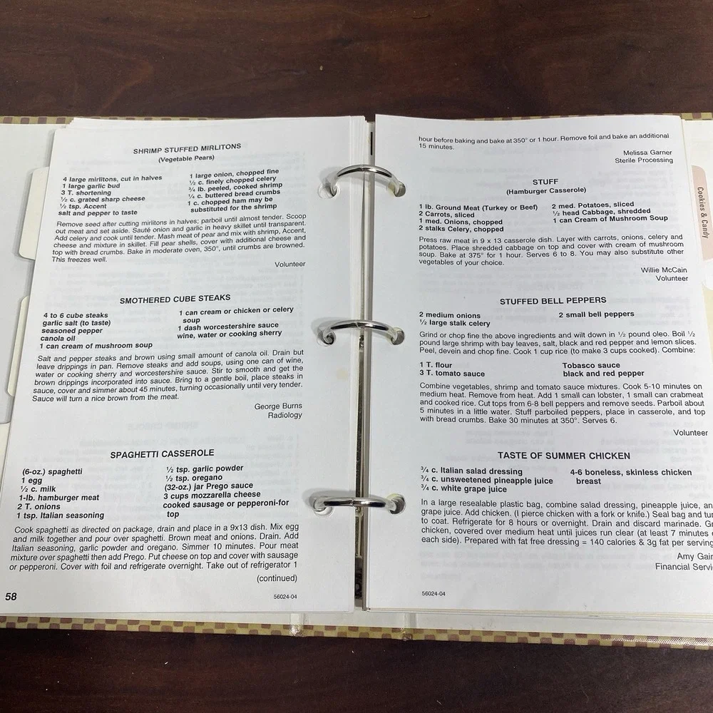 VTG Tasteful Treasures Titus Medical Center Texas Regional Cookbook Ring Binder